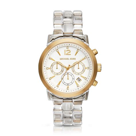 michael kors clear band gold watch|Michael Kors Watch band extender.